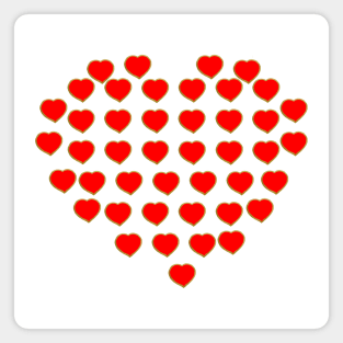 Red Hearts Love Magnet